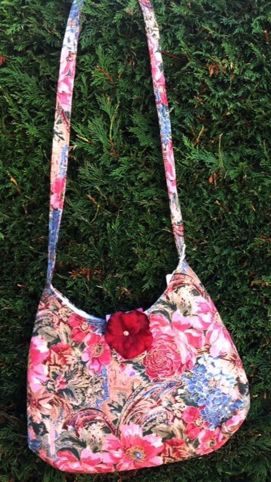 shoulder bag, pink floral