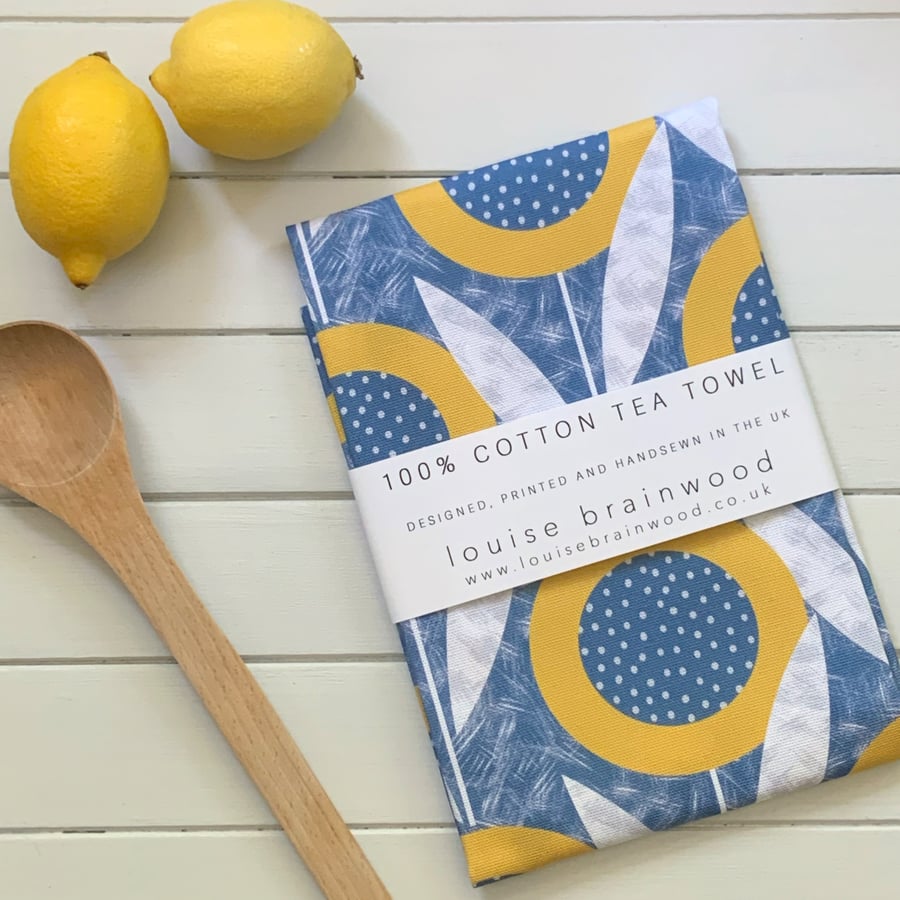Sunflowers Pattern Tea Towel