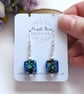 Dark Blue Dichoric Glass Beaded Earrings - Image 3