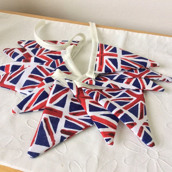 Union Jack Bunting - 11 Flags 5ft small flags plus ties, WW2 reenactments