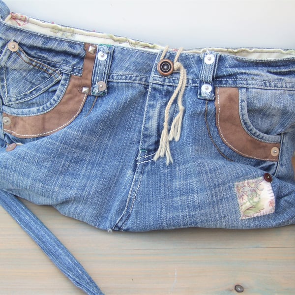 SALE Upcycled Jeans Shoulder Bag 