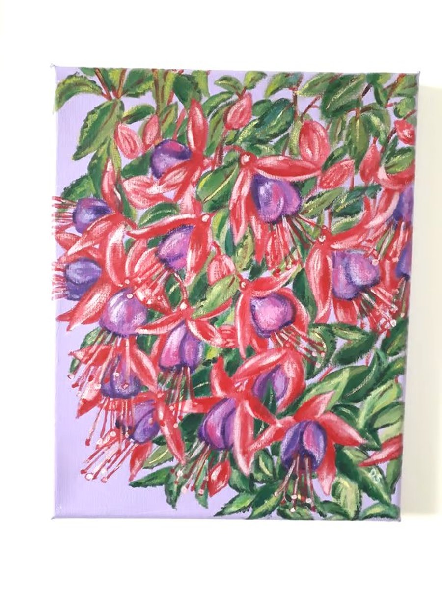 'My mum's fuschias' original painting.  