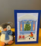Handmade Christmas Card – Traditional Christmas Window Scene with Tree & Present - Image 1