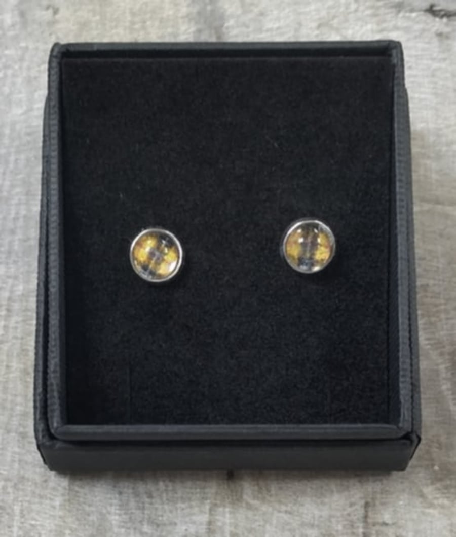 Cornish tartan stud earrings
