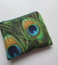SALE Peacock Feathers  Coin Purse
