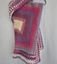 Pink and Purple Crochet baby blanket, square, granny square design, - Image 2
