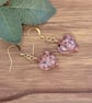 Handmade Pink Lampwork Heart Earrings - Image 3
