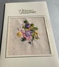 A hand embroidered card for a Wedding Anniversary 