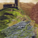 The Tower on the Tor: A Hillside Landscape in Pastel