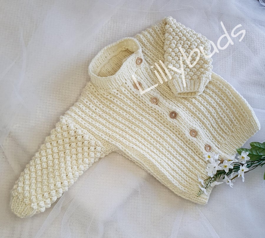 Knitting pattern for childs aran cardigan. Gibson Park aran knitting pattern