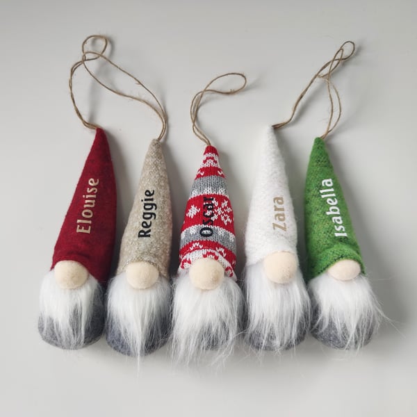 Personalised Hanging Christmas Gonk Decoration