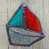 Red, Turquoise and Blue Stained Glass Boat Suncatcher