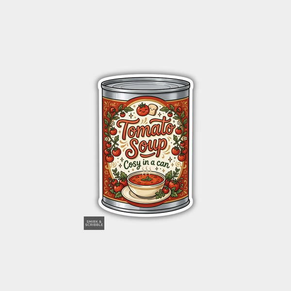 Grocery Food Tin Vinyl Sticker For Adults - Tomato Soup