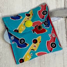 Spectacles cleaning cloth and pouch for sparkling glasses. Racing cars