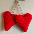 Hanging heart, valentines heart, crochet heart 