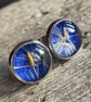 Real dandelion seed stainless steel stud earrings