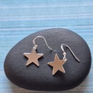Sterling Silver Dangle Star Earrings 