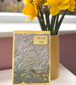 Birthday cards, wishes, love, yellow floral embossed card, blossom and foliage.  - Image 3