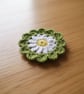 Crochet Daisy Coaster, handmade flower coffee coaster, home decor gift ideas - Image 2