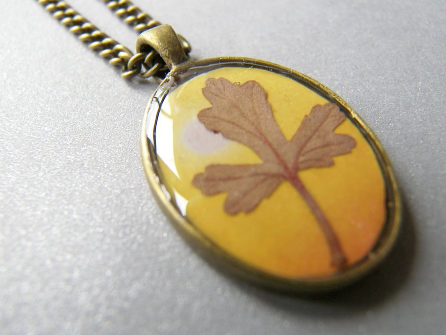 Real Leaf Botanical Necklace