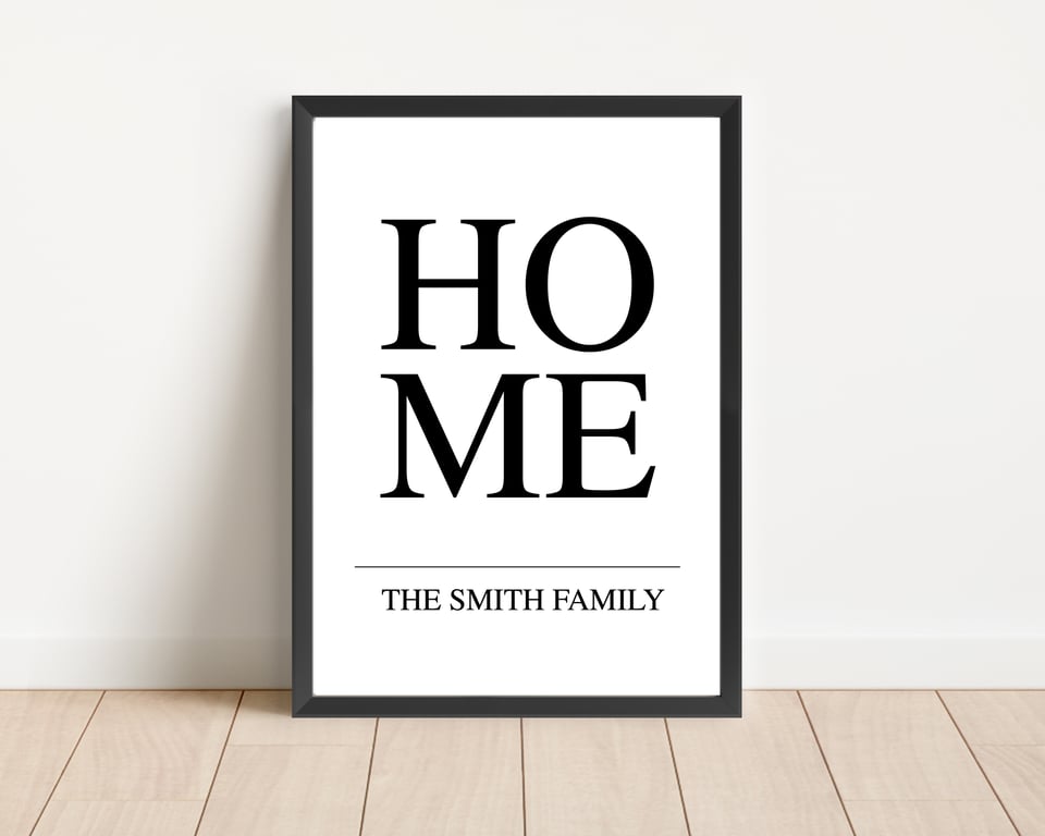 Personalised Home Print Wall Art Home Decor Gift