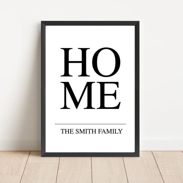 Personalised Home Print Wall Art Home Decor Gift