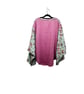 Upcycled Pink Boho Jumper with Floral Heart Detail One of a Kind Clothing - Image 2