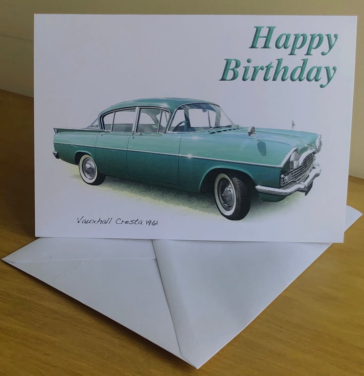 Vauxhall Cresta PA 1961 - Birthday, Anniversary, Retirement or Plain Cards