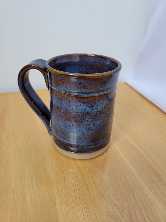Handmade Stoneware Tankard Mug - Handmade Wheel-thrown Ceramic Coffee Cup