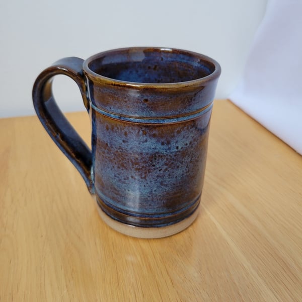 Handmade Stoneware Tankard Mug - Handmade Wheel-thrown Ceramic Coffee Cup