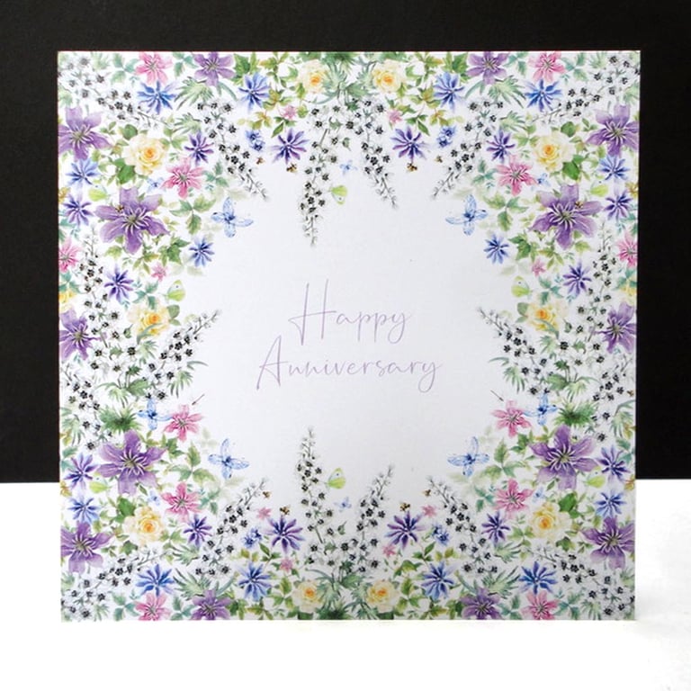 British Garden Floral Anniversary Card