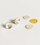 Silver button earrings, stitched, button earrings - Image 4