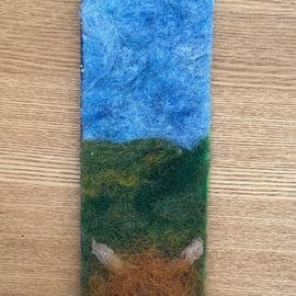 Handmade needle felted bookmark -Highland Cow