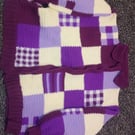 Hand-crocheted purple patch work cardigan, plus sized