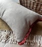 Rectangular tree print cushion cover with brush fringe trim - Image 5