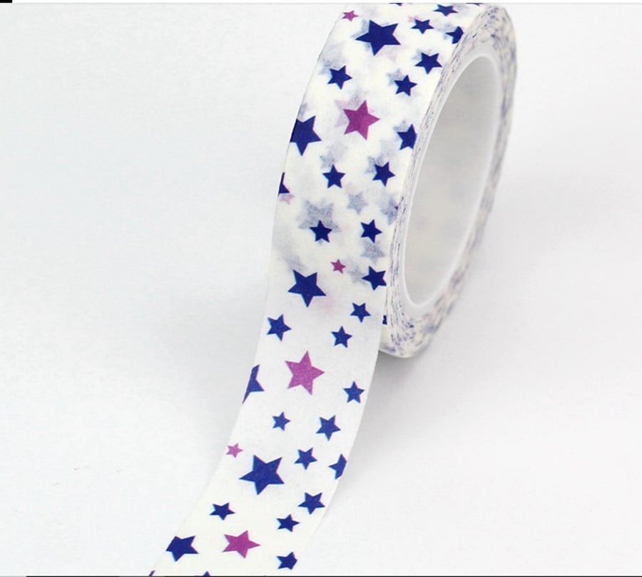Scattered Star pattern, Decorative Washi Tape, Card making, Journals 10m