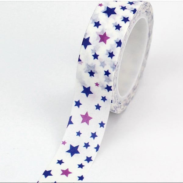 Scattered Star pattern, Decorative Washi Tape, Card making, Journals 10m