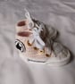 Baby High Top Shoes in pale pink 0-3 months  - Image 2
