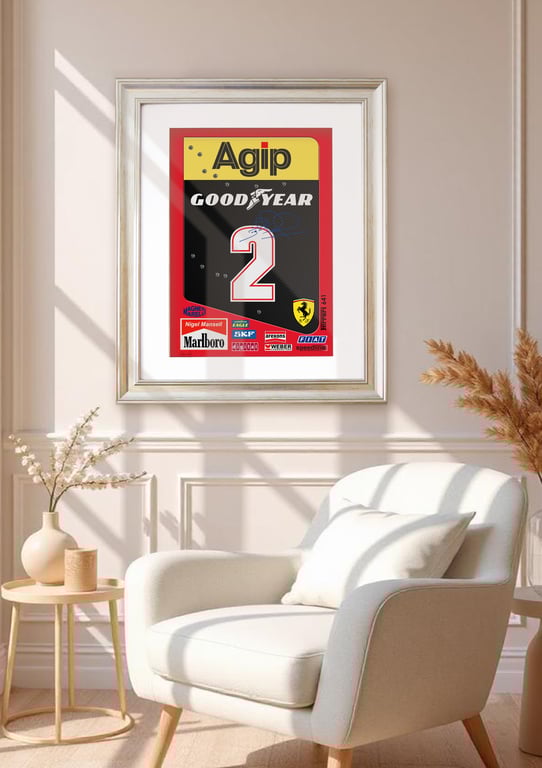 The Ferrari 641  (F1-90)  ‘Rear Wing Art’ - Nigel Mansell - 1990 - A3 Print