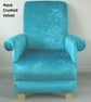 Kids Velvet Armchair Aqua Blue Children's Chair Accent Crushed Boys Girls Seat  - Image 2