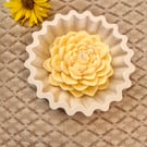 Lemon Scented Floral Candle in Handmade Bowl