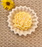 Lemon Scented Floral Candle in Handmade Bowl