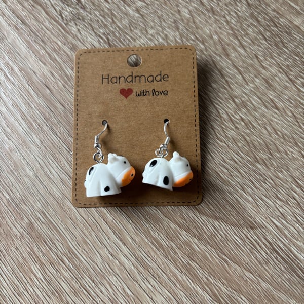 Sterling Silver Earrings - Cows - Brand New & Sealed!! 