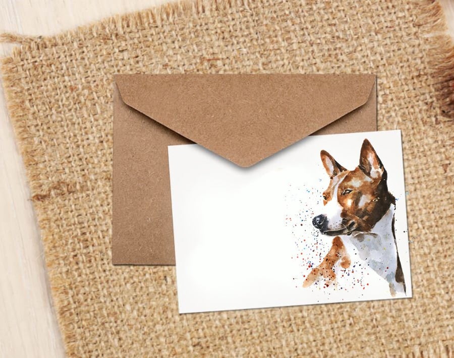 Basenji dog GreetingNote Card.Basenji dog cards,Basenji dog note cards, Basenji 