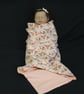 Handmade Lightweight Pink Baby Shawl, Reversible Fox & Deer Design - Image 3