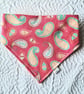 Scrunchie Dog and Cat Bandana - "Pink n Paisley", 100% Cotton, Stylish Pet - Image 1