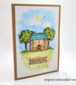 New Home Card - hand-painted, original art, cottage, apple trees - Image 4