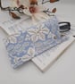 Handmade blue and white foliage leaf print glasses case.  - Image 9