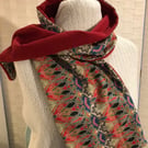 Liberty of London Print Long Scarf.Cotton Tana Lawn and Cashmere