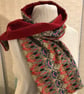Liberty of London Print Long Scarf.Cotton Tana Lawn and Cashmere
